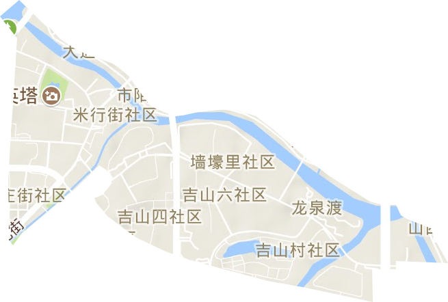 飞英街道地形地图