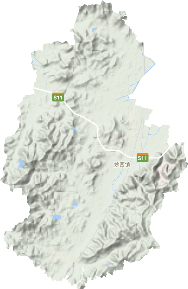 妙西镇地形地图