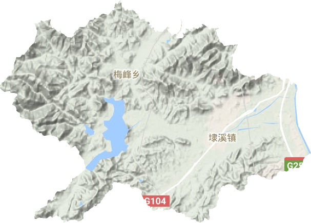 埭溪镇地形地图