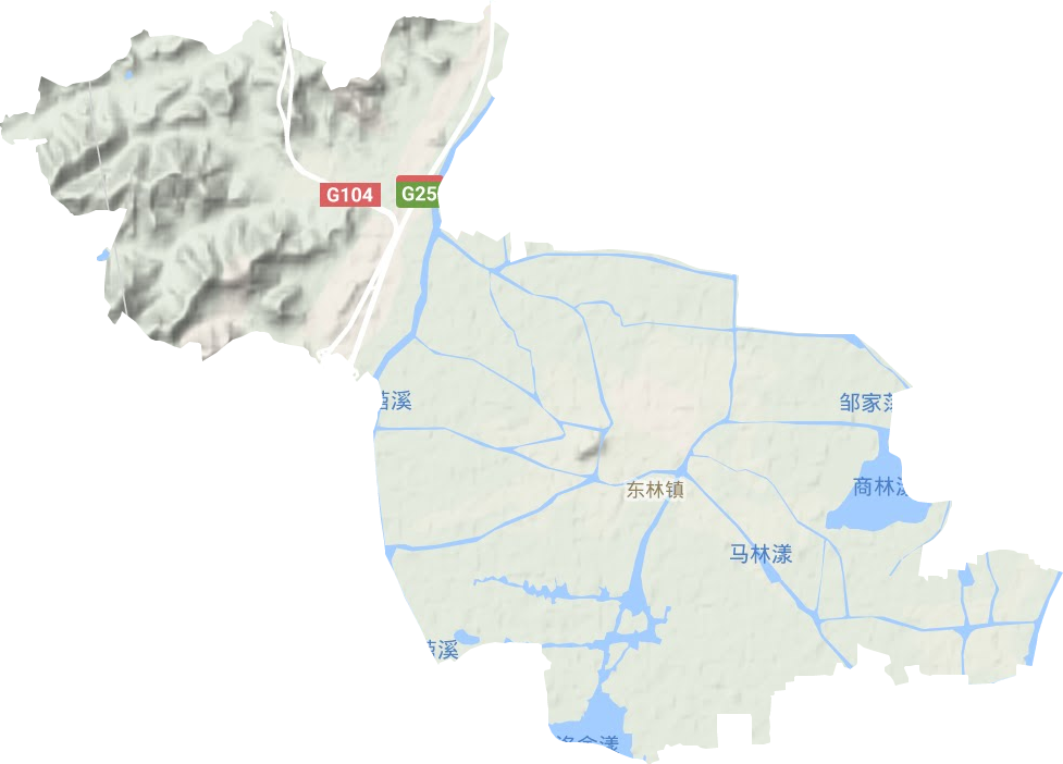 东林镇地形地图