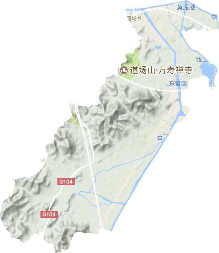 道场乡地形地图