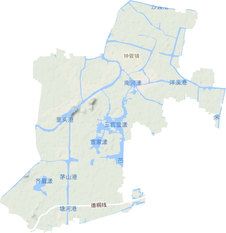 钟管镇地形地图