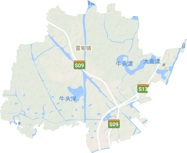 雷甸镇地形地图