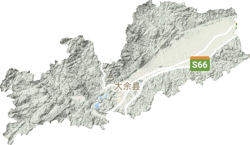 大余县地形地图