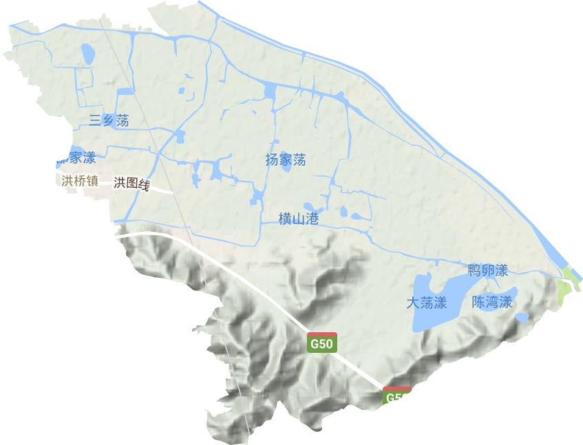 洪桥镇地形地图