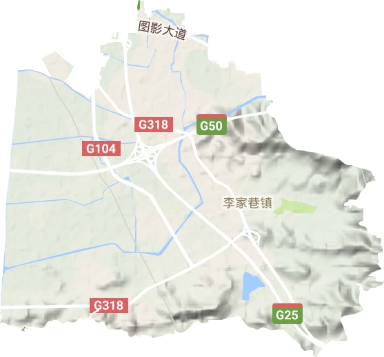 李家巷镇地形地图