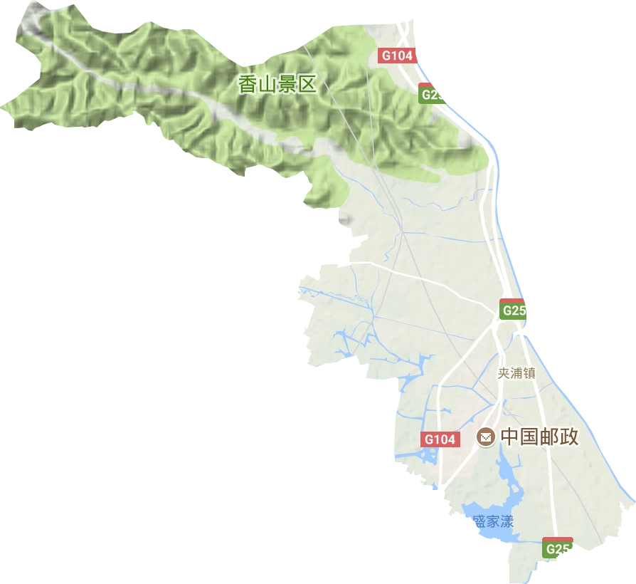 夹浦镇地形地图