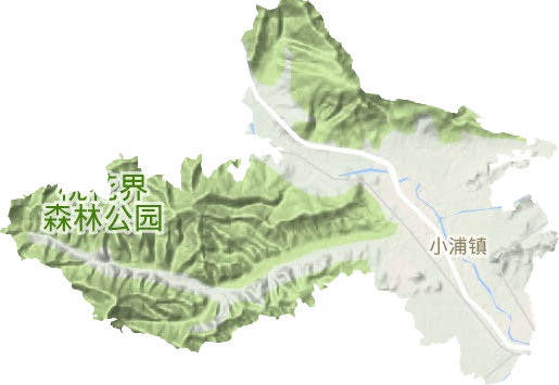 小浦镇地形地图