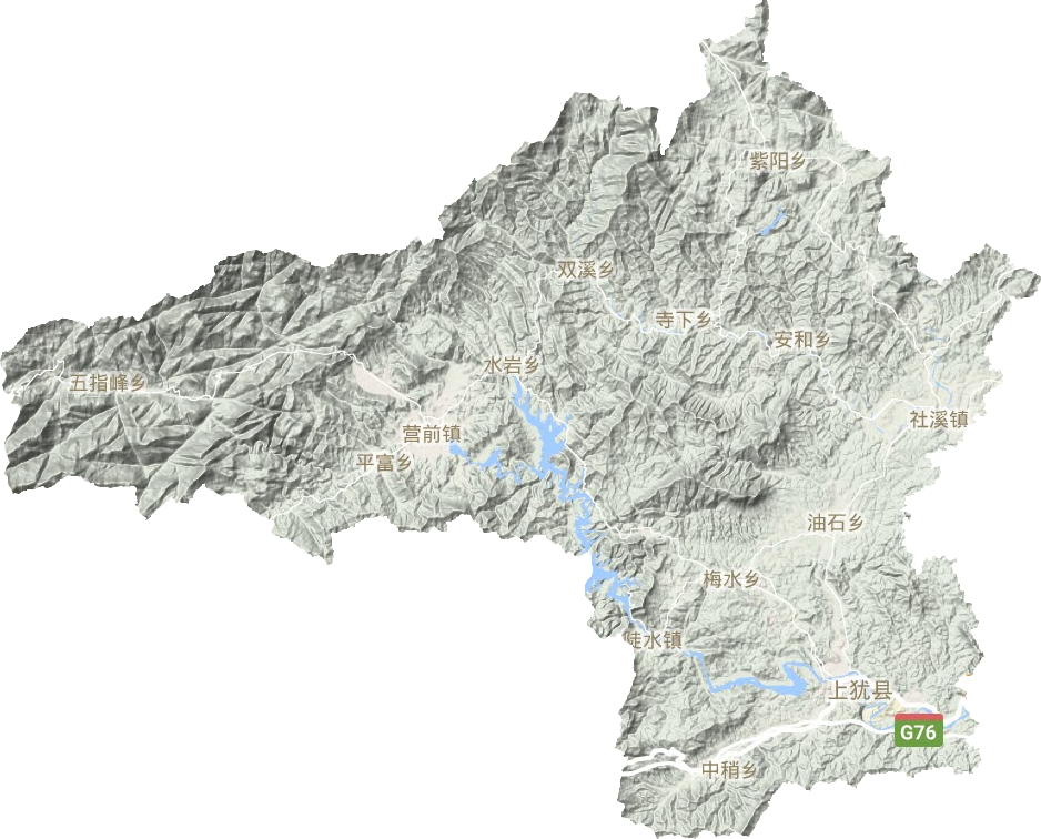 上犹县地形地图