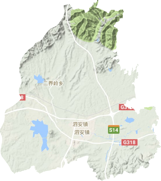 泗安镇地形地图