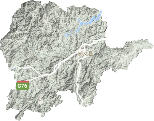 崇义县地形地图