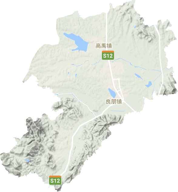 天子湖镇地形地图