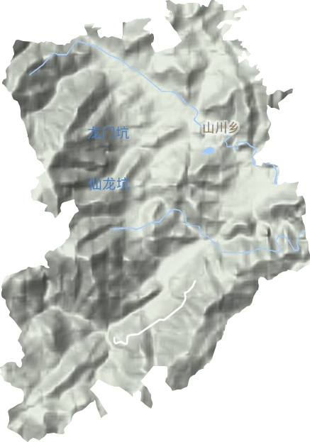 山川乡地形地图