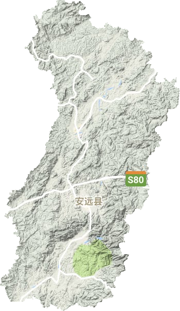 安远县地形地图