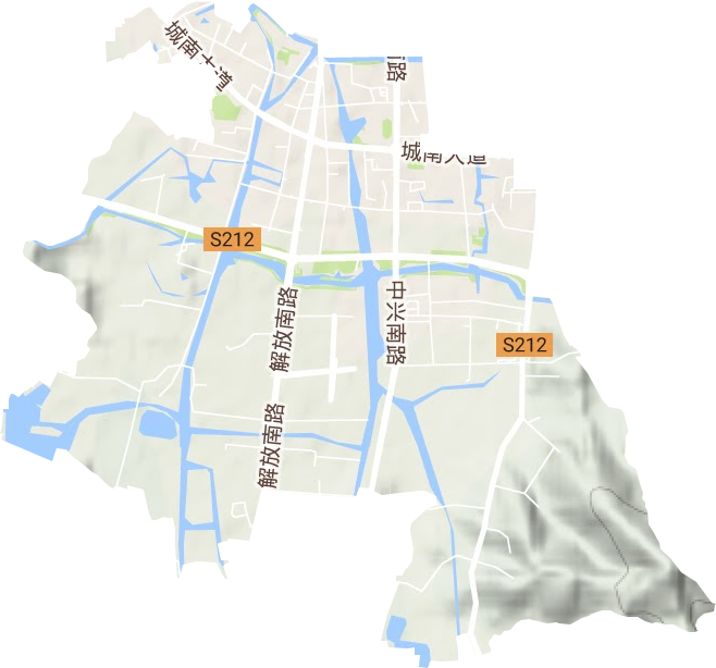 城南街道地形地图