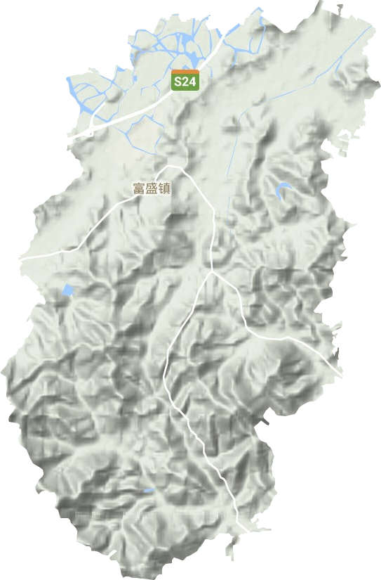 富盛镇地形地图