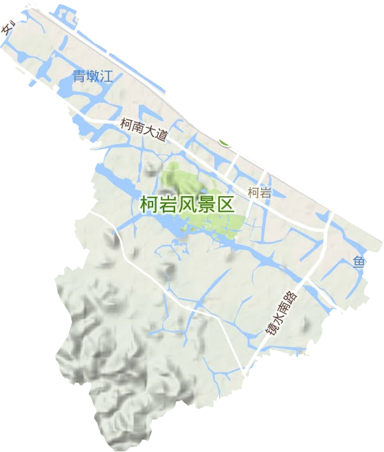 柯岩街道地形地图