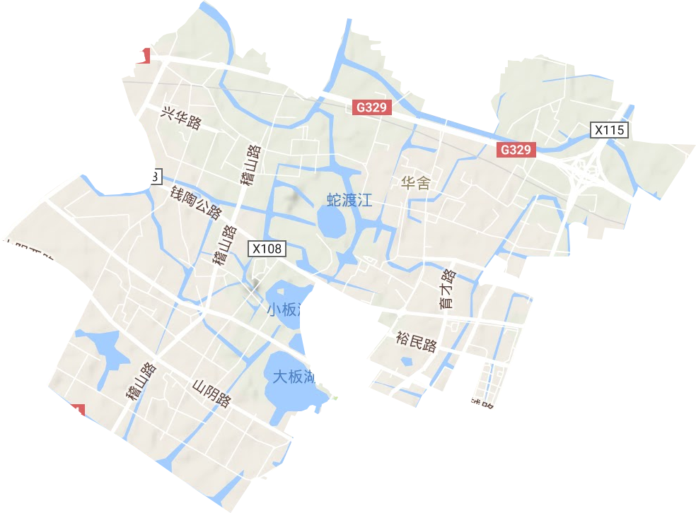 华舍街道地形地图