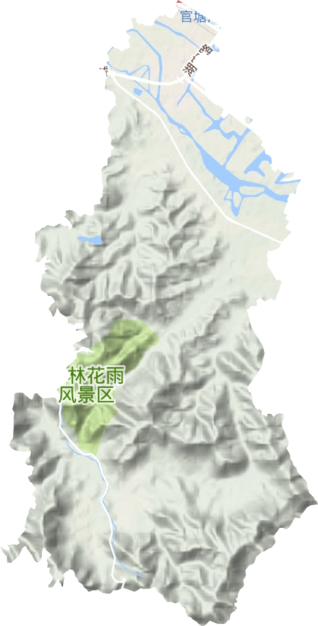 湖塘街道地形地图