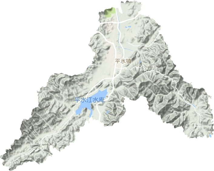 平水镇地形地图