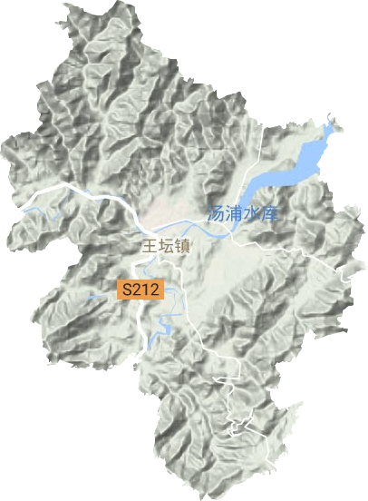 王坛镇地形地图