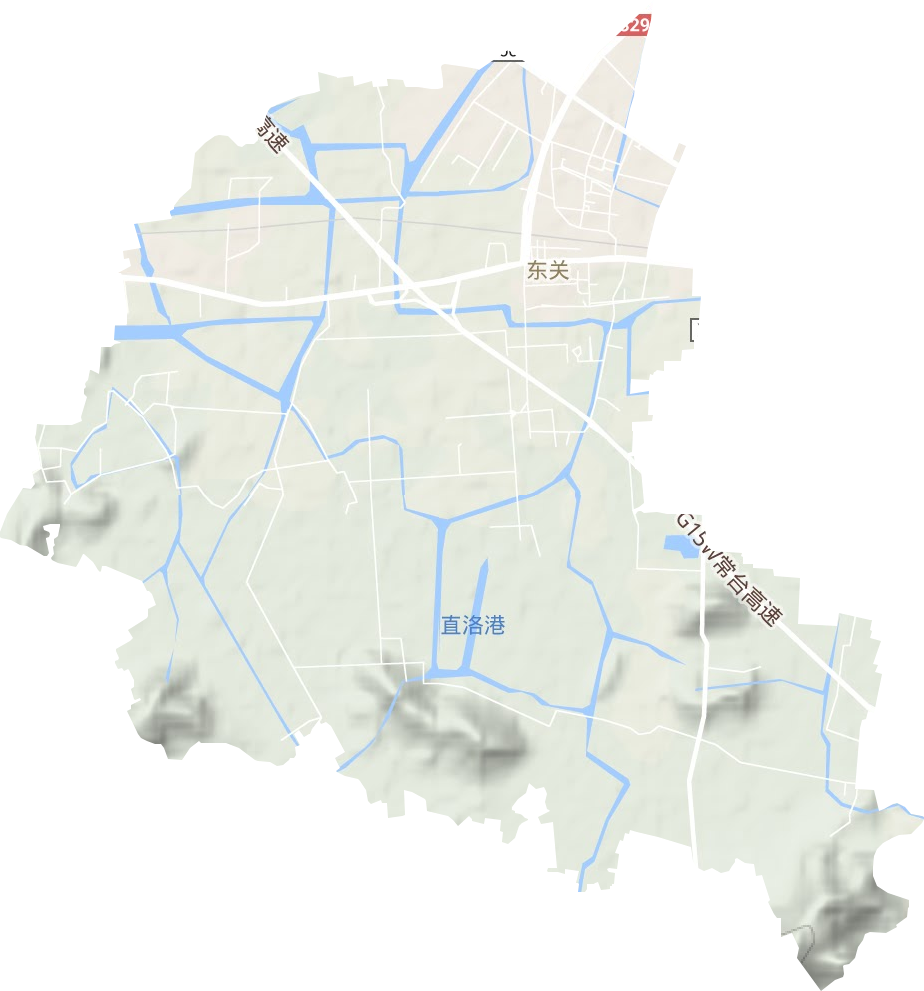 东关街道地形地图
