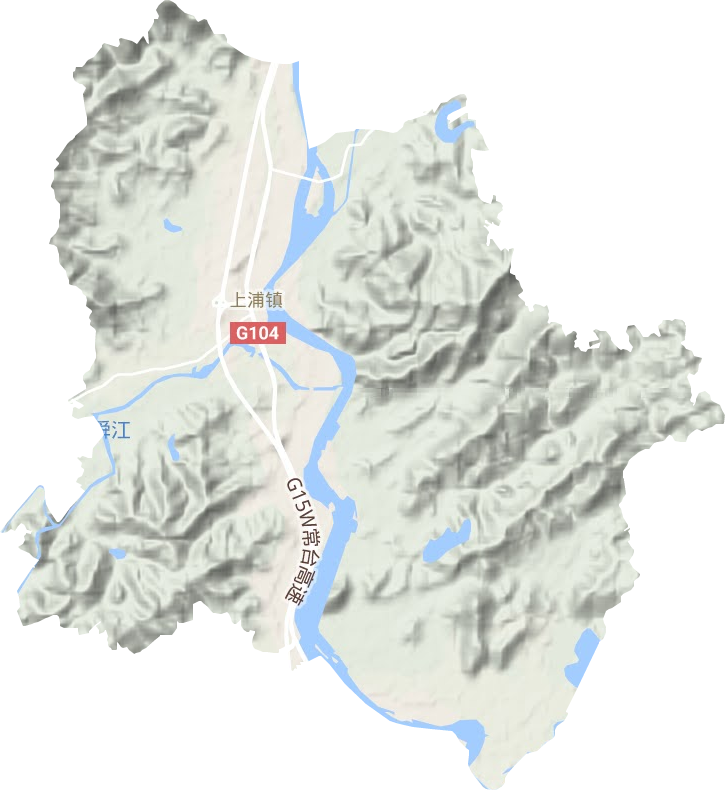 上浦镇地形地图