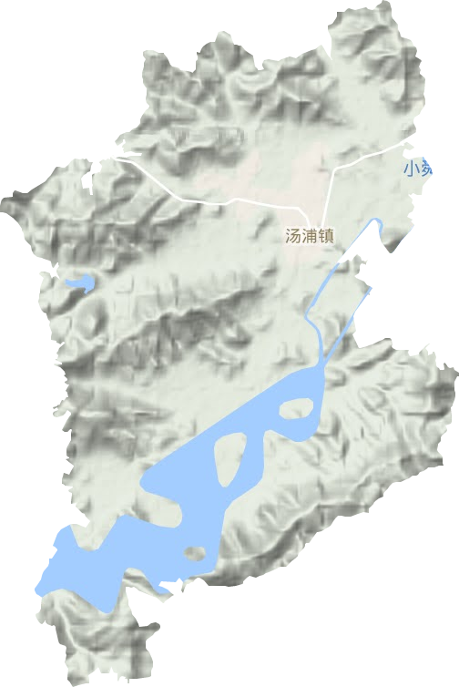 汤浦镇地形地图