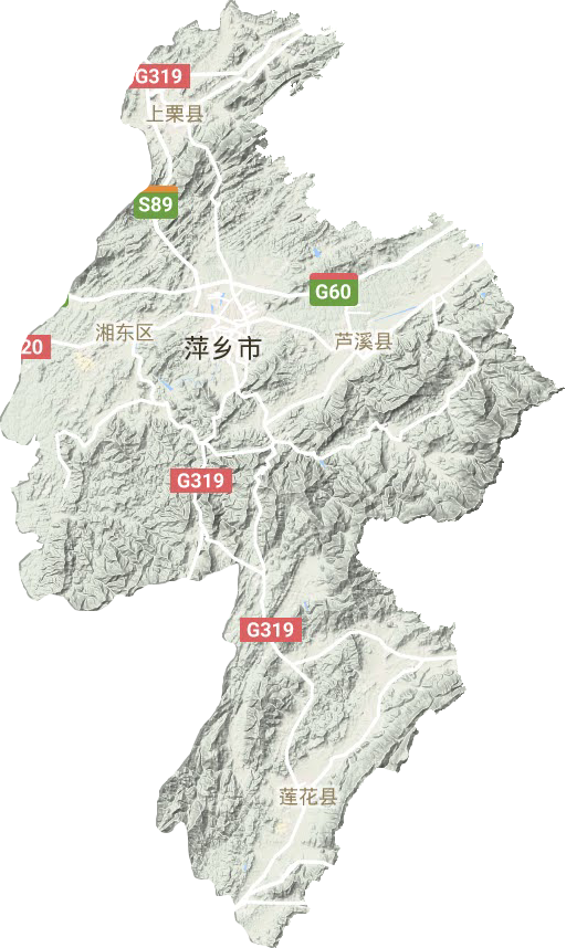 萍乡市地形地图