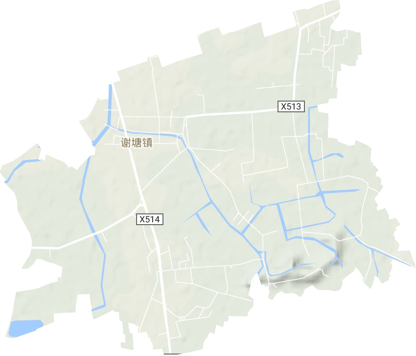 谢塘镇地形地图