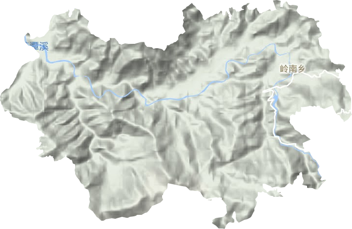 岭南乡地形地图