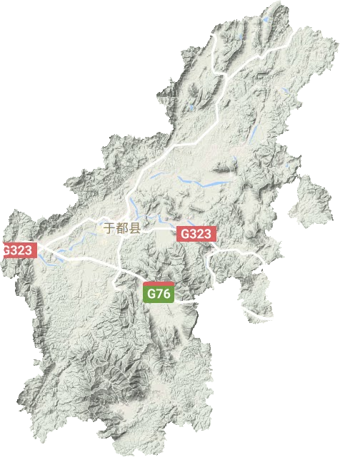 于都县地形地图