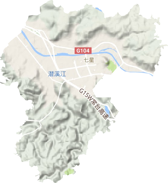 七星街道地形地图