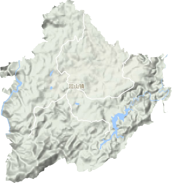 回山镇地形地图