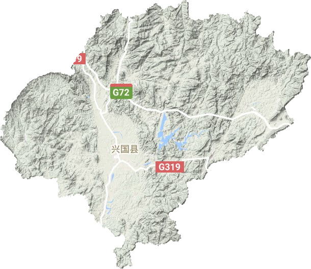 兴国县地形地图