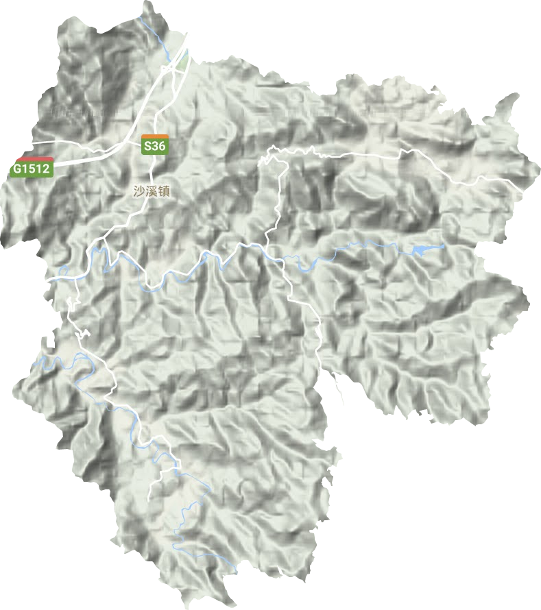 沙溪镇地形地图