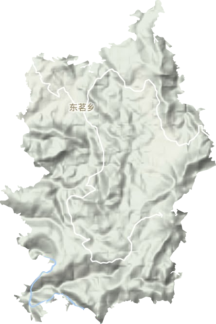 东茗乡地形地图