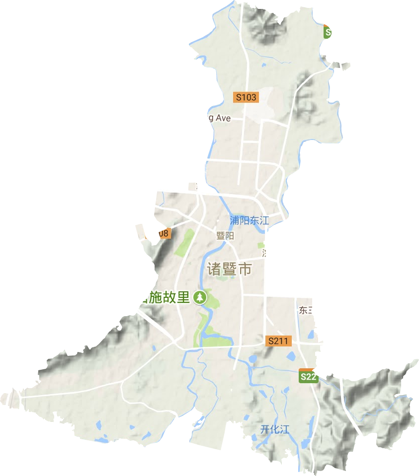 暨阳街道地形地图