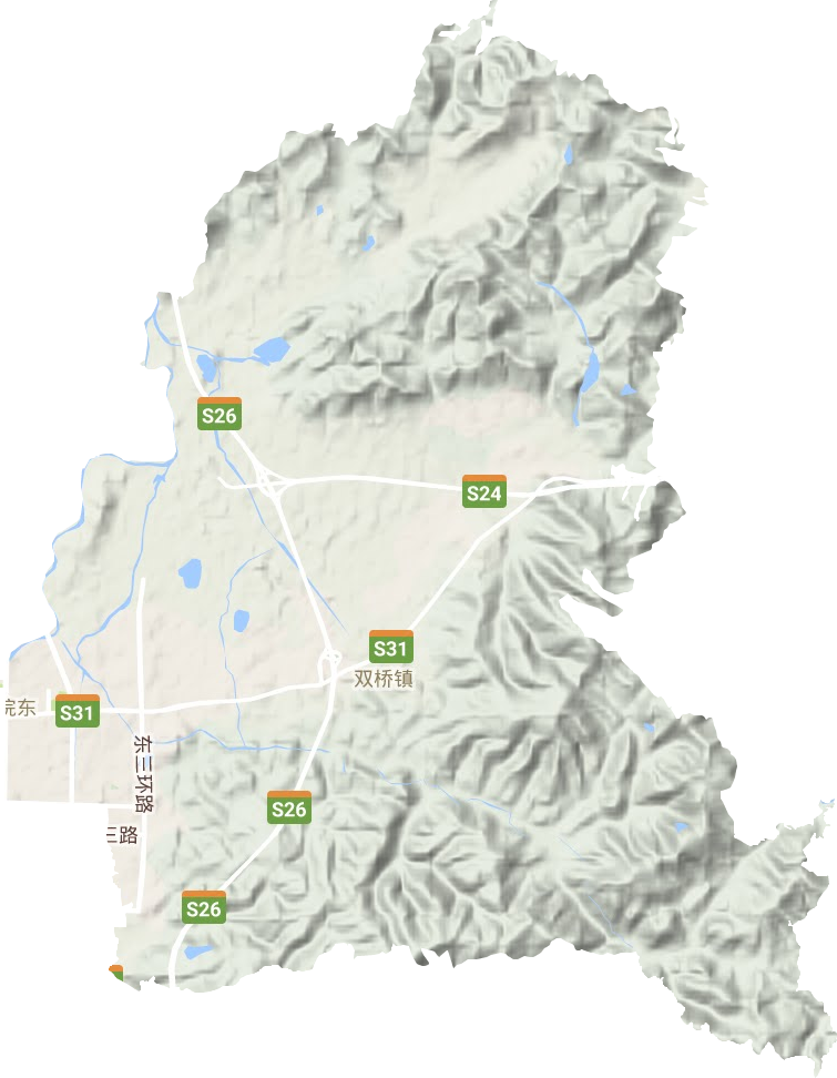 浣东街道地形地图