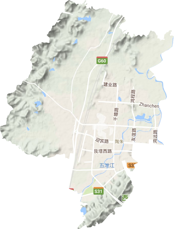 陶朱街道地形地图