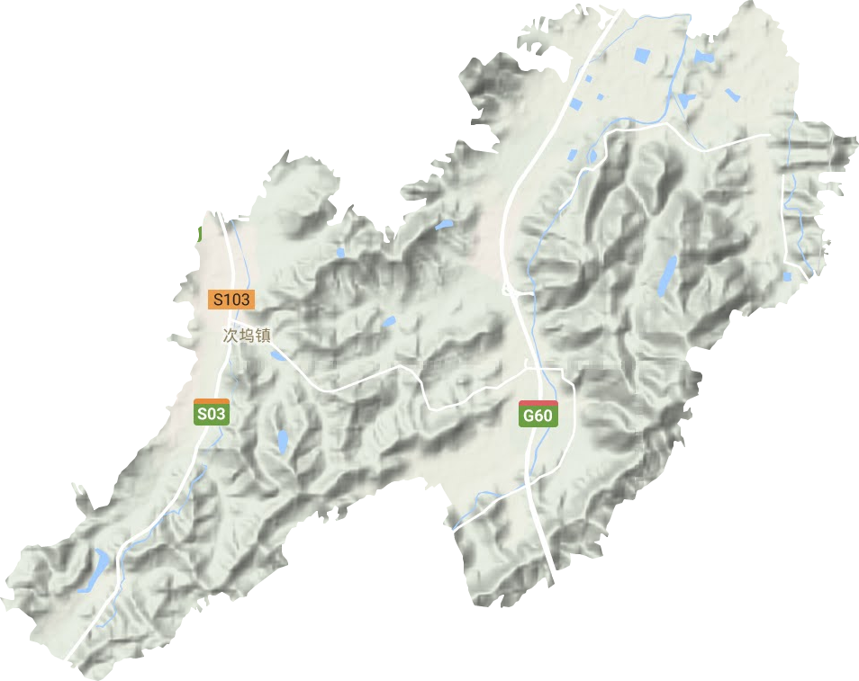 次坞镇地形地图
