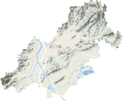 店口镇地形地图