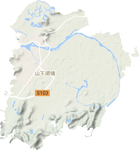山下湖镇地形地图