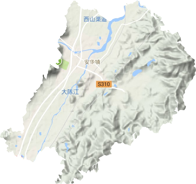 安华镇地形地图