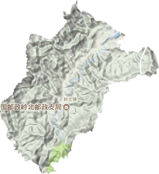 岭北镇地形地图