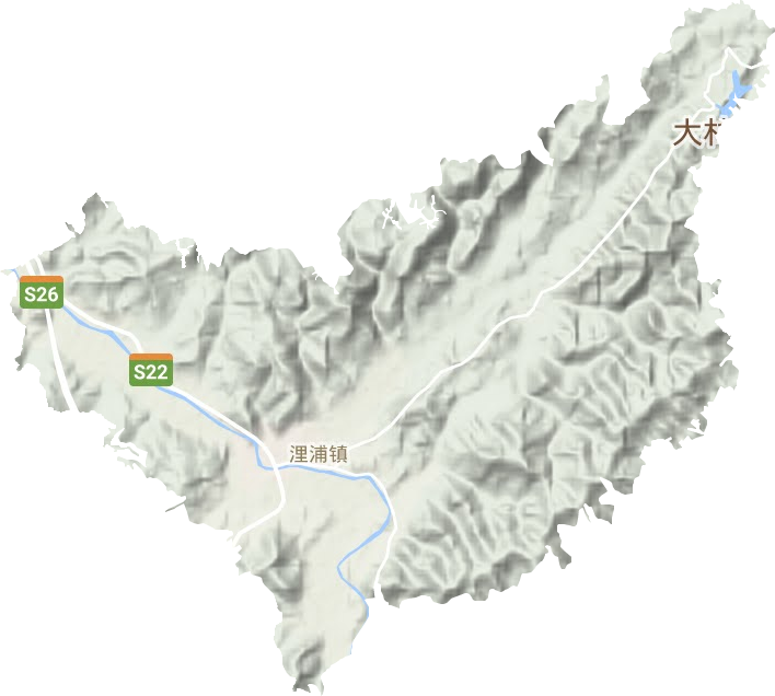 浬浦镇地形地图
