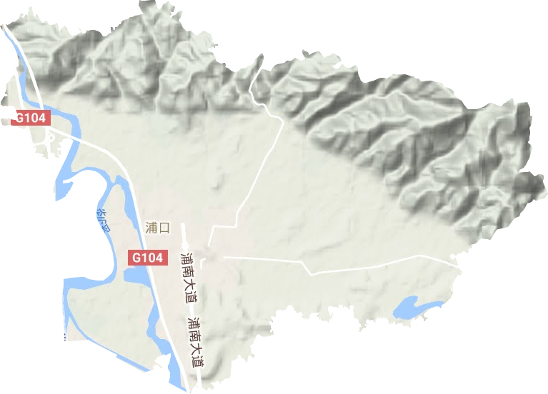 浦口街道地形地图