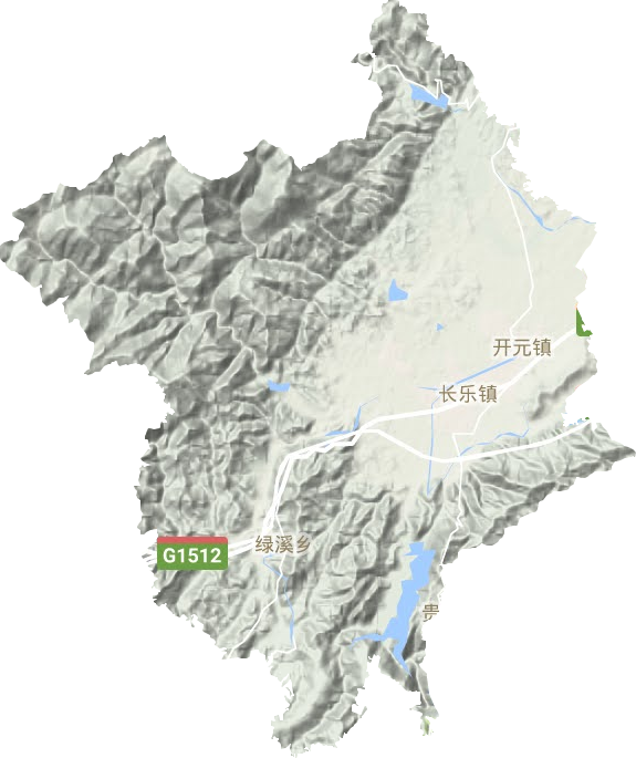 长乐镇地形地图