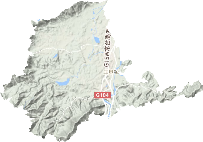 三界镇地形地图