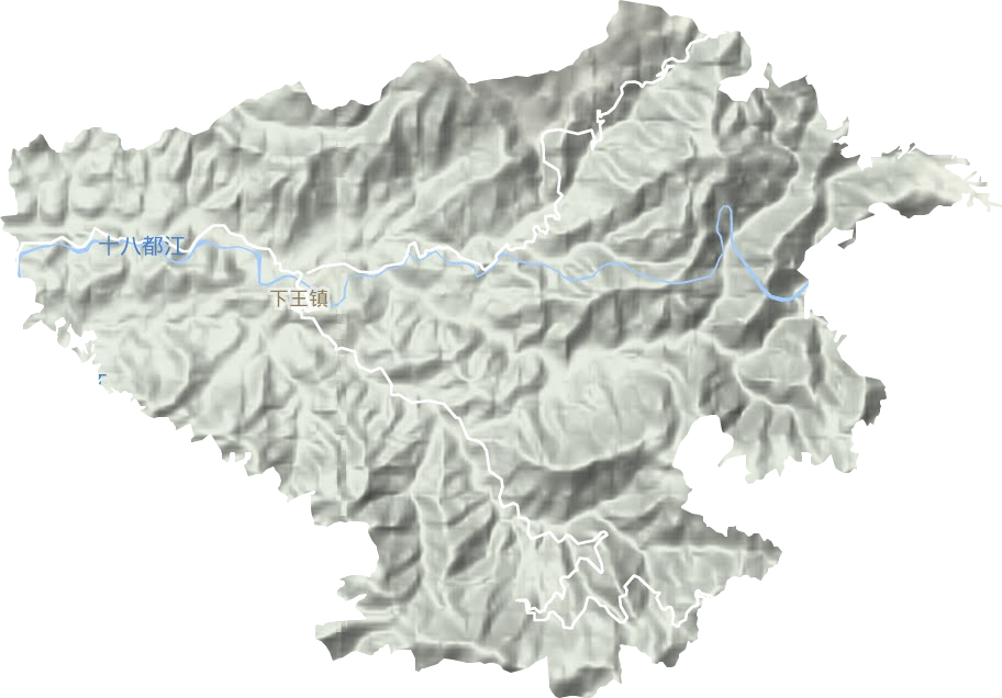下王镇地形地图